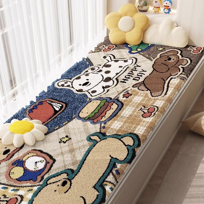 阳台飘窗坐垫卡通复古垫窗台垫子四季通用2025新款小户型卧室定制