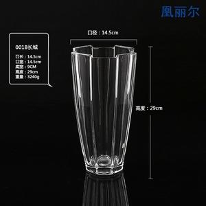欧式高端大气简约捷克款长城水晶玻璃花瓶加厚口安全花瓶不伤手