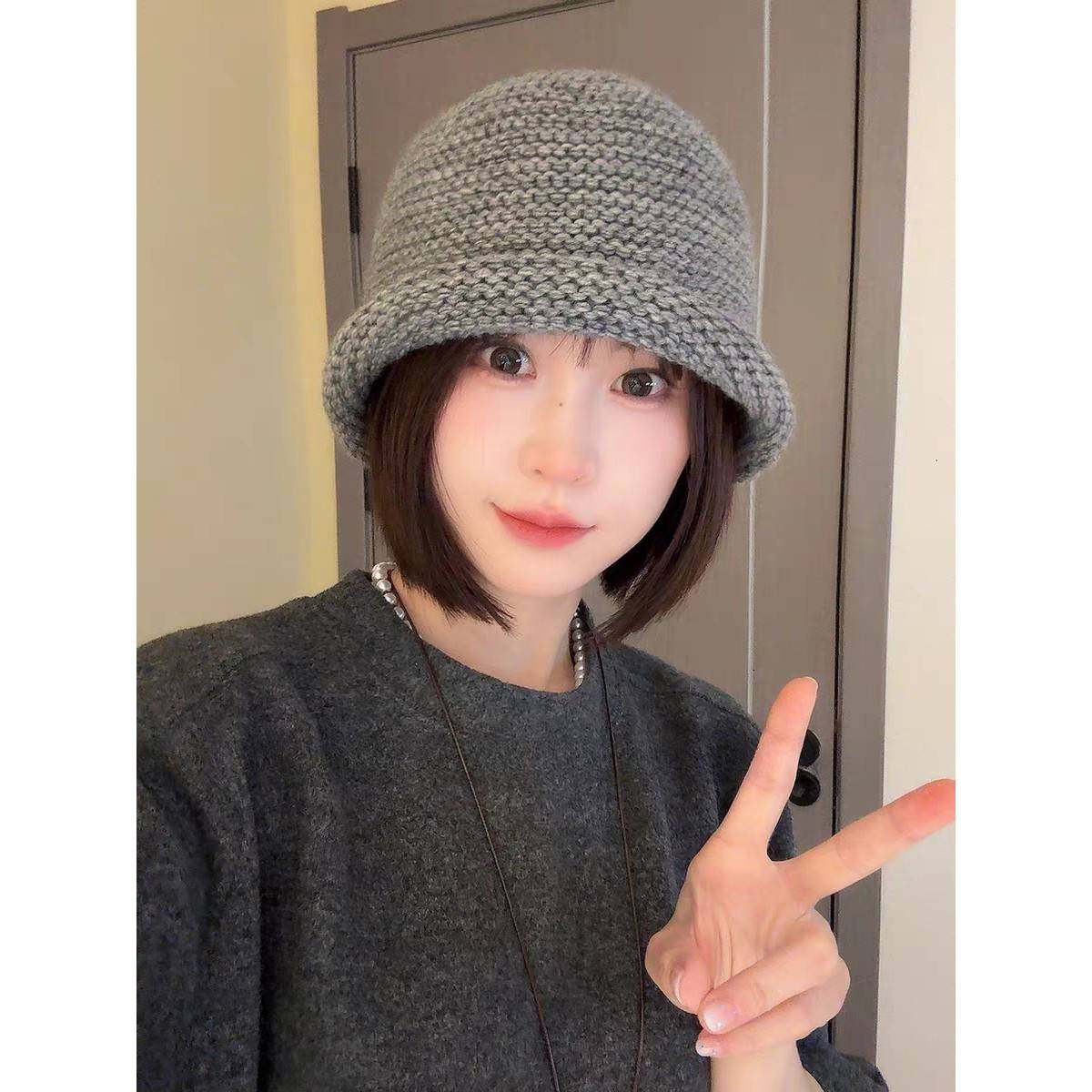 日系纯色卷边针织渔夫帽子女秋冬季保暖显脸小毛线帽百搭时尚盆帽,服饰配件/皮带/帽子/围巾,帽子,淘宝优惠券,粉丝福利购,淘宝优惠卷