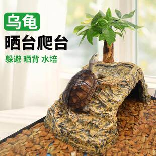 乌龟爬坡晒台乌龟缸爬台睡觉窝养龟专用缸石头鬃狮蜥晒台栖息台