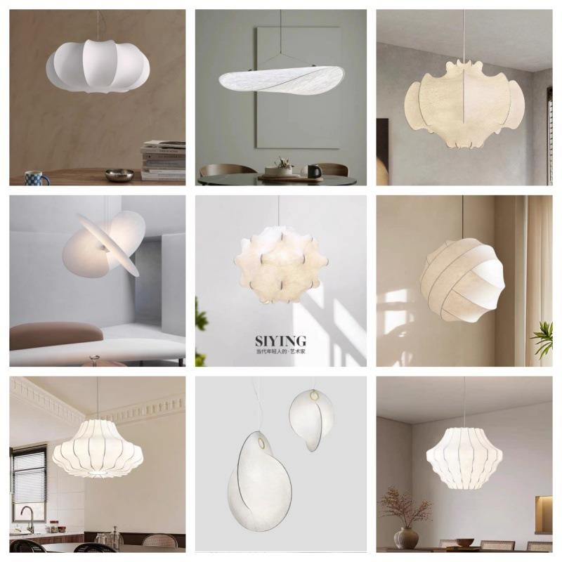 慧歆北欧设计师日式吊灯侘寂风客餐厅卧室灯民宿茶室禅意蚕丝吊灯