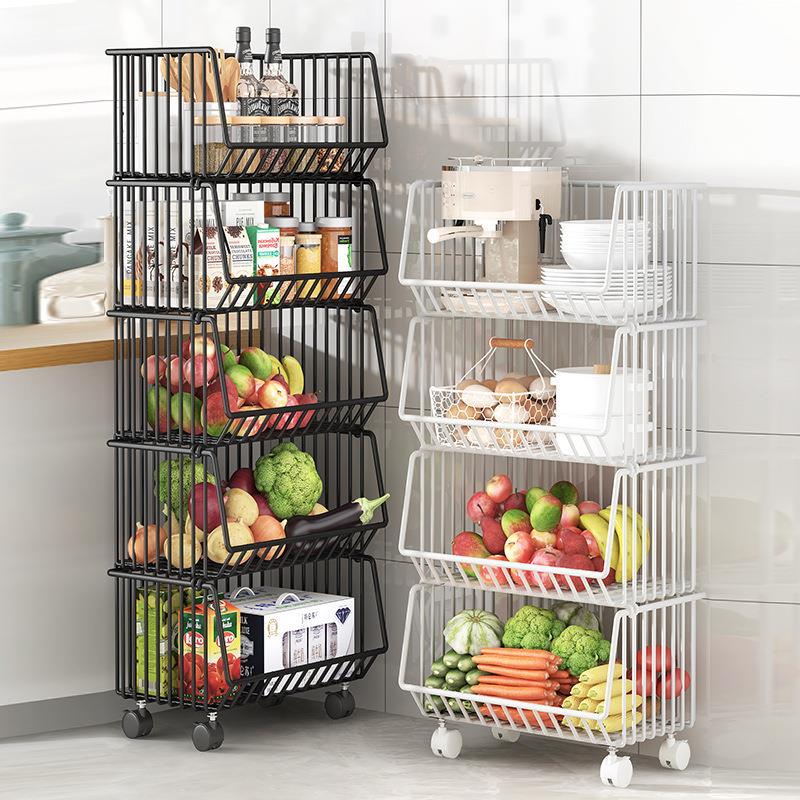 厨房置物架放菜架子落地水果蔬菜架菜篮子卧室储物架零食收纳架子