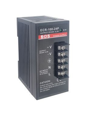 ECR工业导轨式开关电源供应器60W和100W输出24V2.5A和4.2A保三年