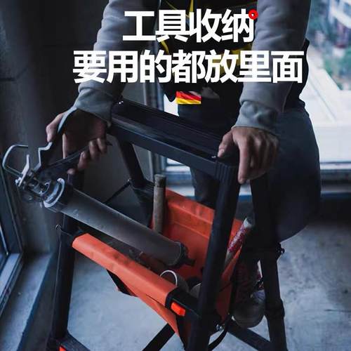 镁多力可行走人字梯加厚铝合金双梯工程梯升降梯装修伸缩移动梯子