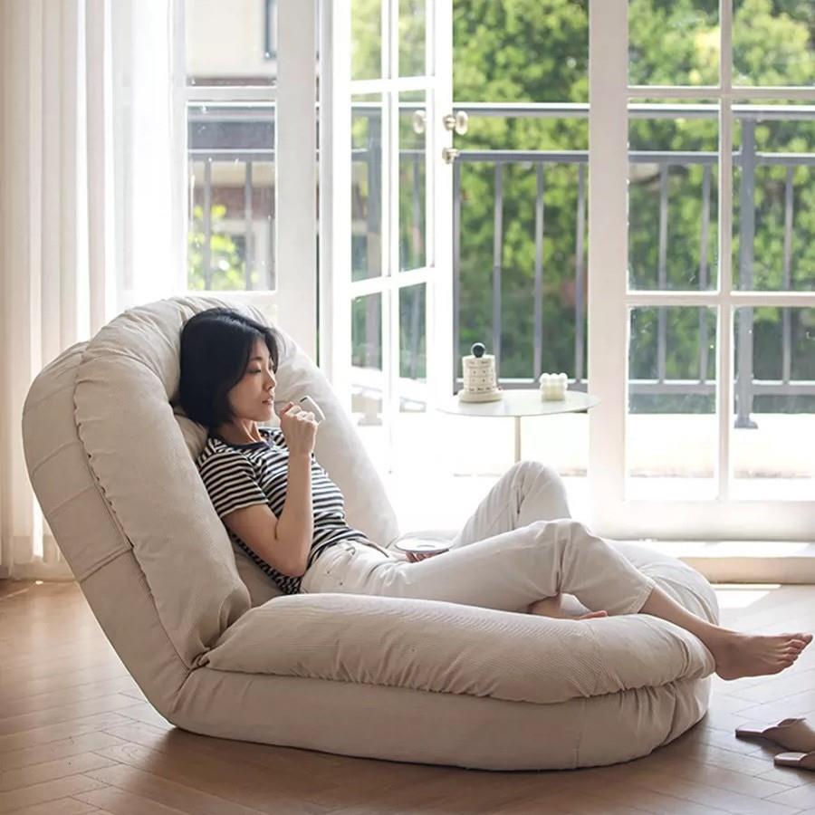 懒人沙发床折叠两用人类狗窝窝小户型网红款多功能客厅单人床日式