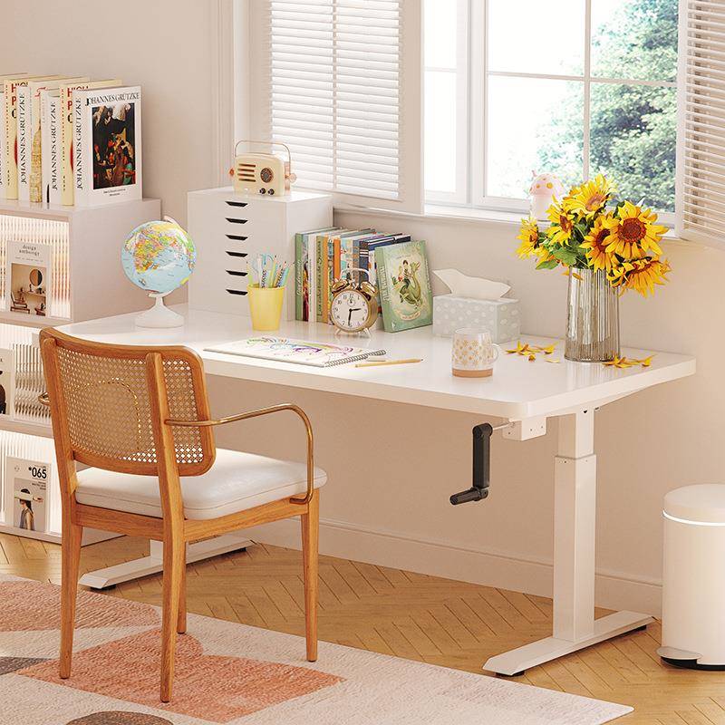 正装椭圆升降桌电动站立式手摇电脑桌一体家用智能办公桌升降桌腿