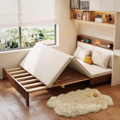 2025新款实木沙发床小户型客厅多功能可折叠抽拉床伸缩床两用木质