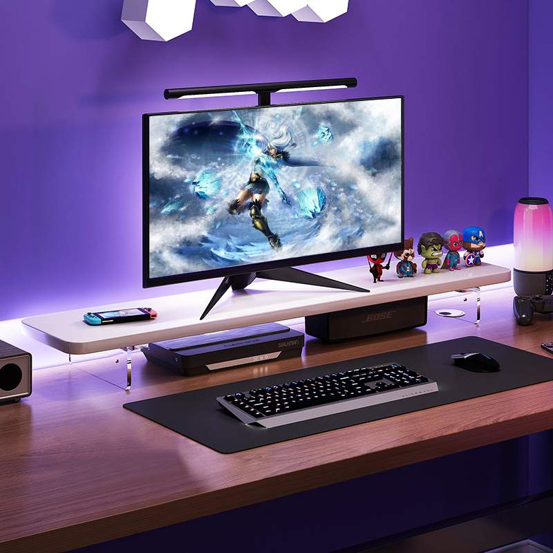 显示器增高架实木亚克力台式电脑屏幕支架桌面笔记本散热垫高架子