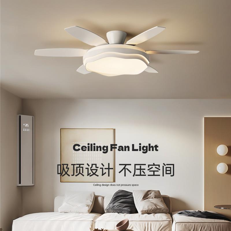 护眼直叶风扇灯智能吊扇灯客厅餐厅家用大吊扇时尚高级中山灯具