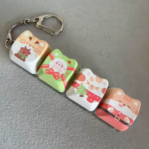 跨境4键3键2键小猫解压按键PBT圣