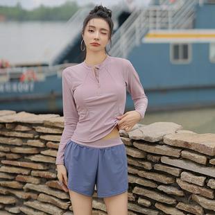 遮肉游泳館專用高級(jí)感新款 長(zhǎng)袖 泳衣女款 分體保守大碼 溫泉泳裝