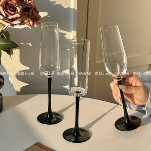 红杆香槟杯家用高级感创意水晶玻璃红酒杯高脚杯一对起泡酒杯 欧式