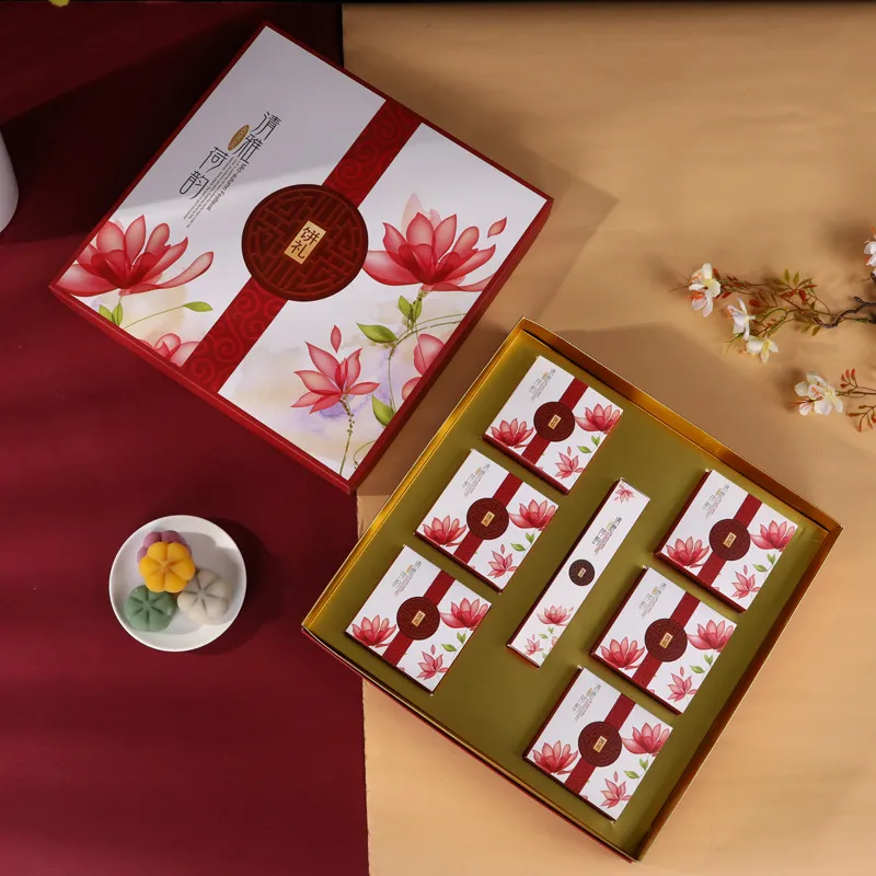 2024中秋月饼包装盒礼盒空盒4粒125克新款冰皮月饼盒子礼品盒