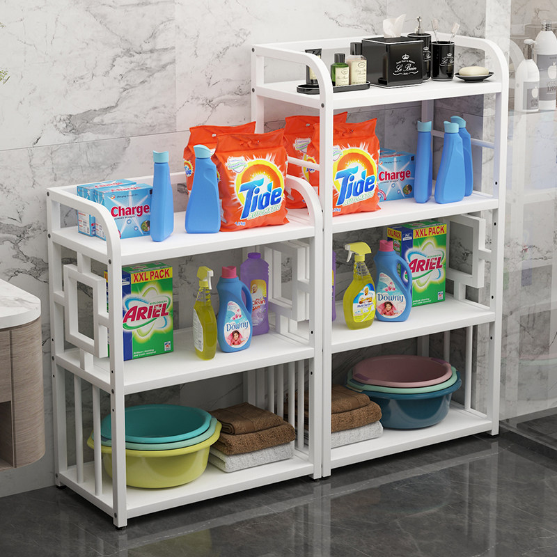 浴室置物架落地式厕所洗手间脸盆架多层金属架R免打孔卫生间收纳