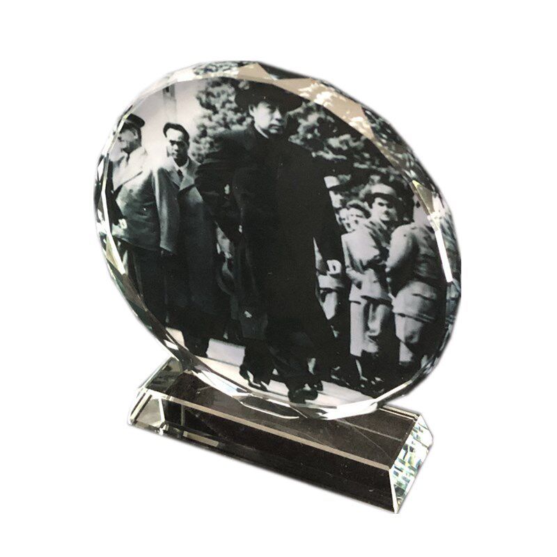 周恩来水晶摆设纪念品礼物收藏品周总理画像工艺T品模型装饰品摆