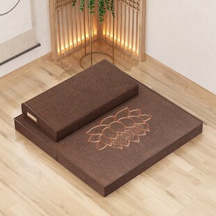 打坐垫禅修垫蒲i团拜佛垫冥想静坐跪拜垫家用折叠加厚布艺椰棕禅