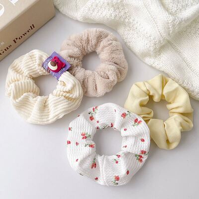 现货/5/Pcs Silk Scruchies Prit Leopard Scruchie Set Elast