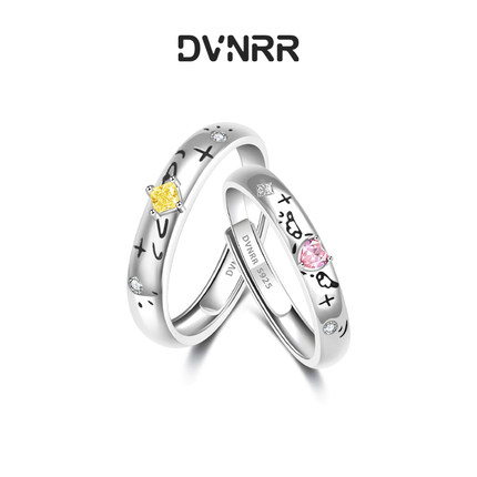 DVNRR天使咩咩星 设计师原创甜美小众对戒s925银七夕礼物送女友