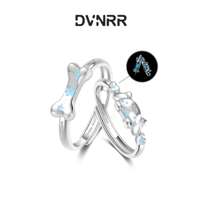 DVNRR汪汪星云团 设计师原创夜光对戒高级感s925银七夕礼物送女友