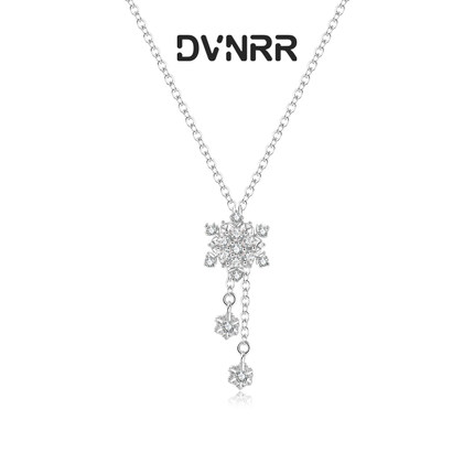 DVNRR洁爱飞雪 雪花流苏精致轻奢百搭优雅高级感锁骨链七夕礼物
