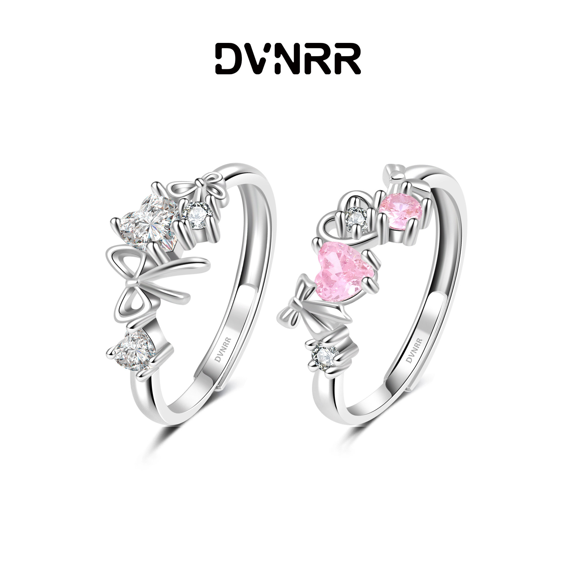 DVNRR粉缎心事闺蜜对戒图片