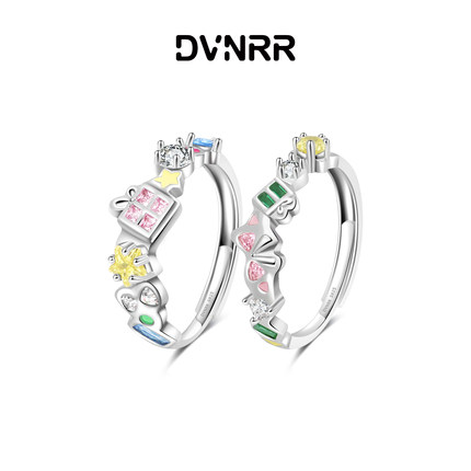 DVNRR心愿糖果匣 原创设计彩钻糖果闺蜜对戒