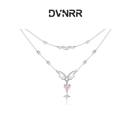 DVNRR羽翼甜心 设计师原创甜美精致双层叠戴项链七夕礼物送女友
