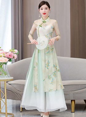 速发采耳师足浴店按摩装师风作服足疗气质套技夏中国工改良旗袍连