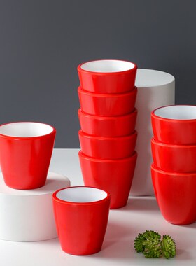 速发杯025密胺餐具红色杯子商用餐厅饭店锅火防摔树脂2仿瓷水杯茶