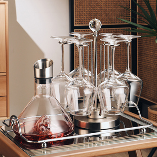 速发轻奢高档勃用第套装 家艮水晶玻璃高脚杯子葡萄酒醒酒器酒具