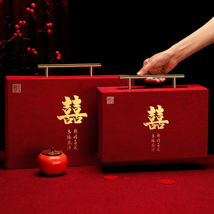 速发结婚订彩婚礼钱盒子礼金盒现金礼盒聘金盒提亲装钱箱档彩礼高