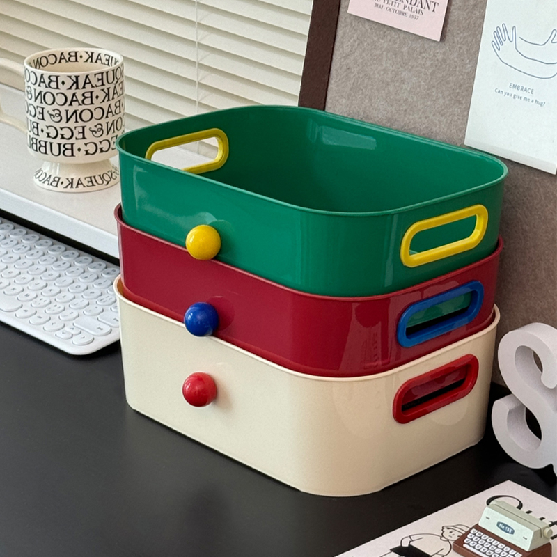 速发多巴胺物面收纳盒亚克力化妆品杂桌储物筐零食置物学架生宿舍