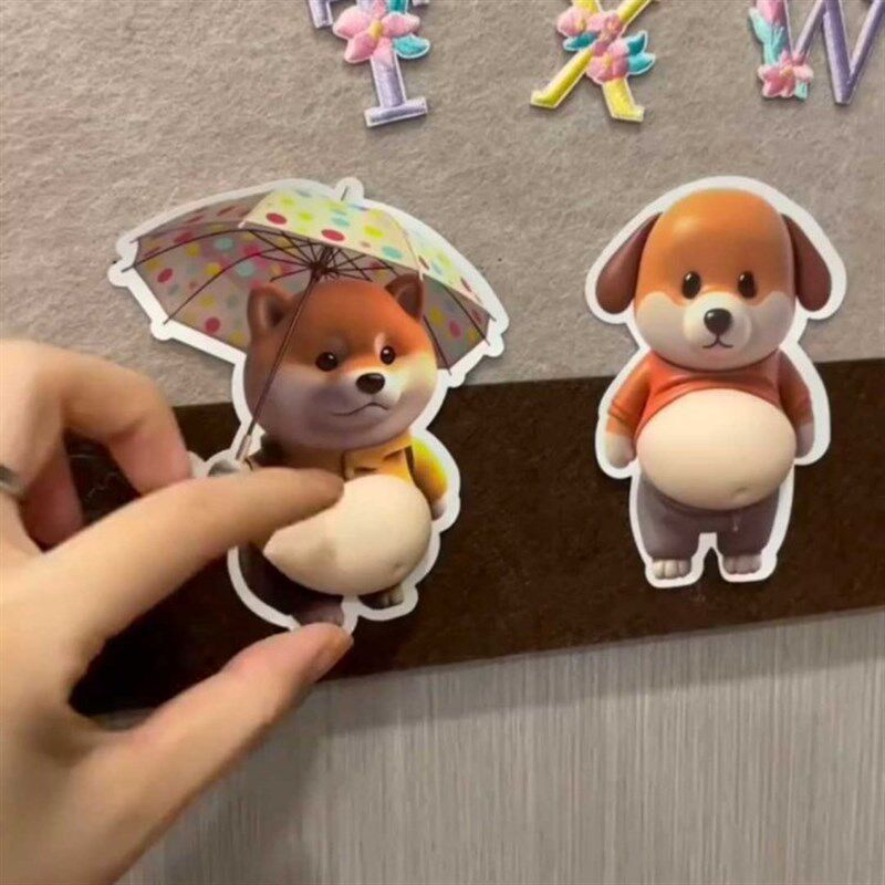 速发大肚皮柴犬狗柯基防撞贴纸门把手冰箱垫柜门后防碰撞条门挡神