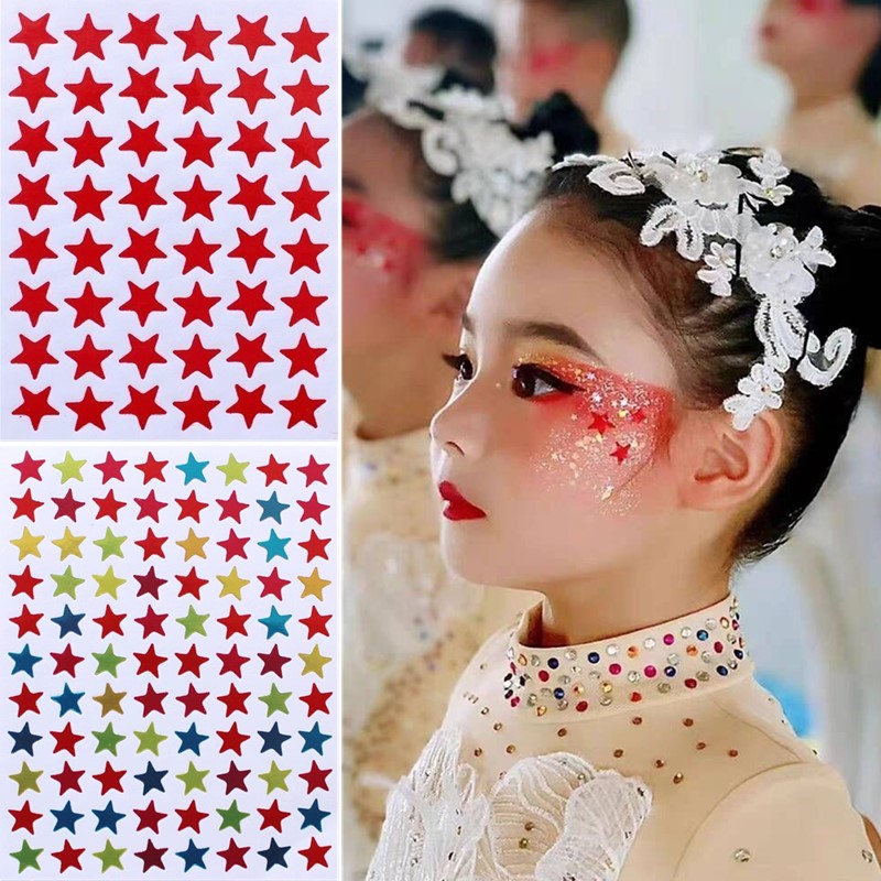 速发儿童舞台贴演妆星星脸贴学生奖扬表励红色金色彩色五角星表纸