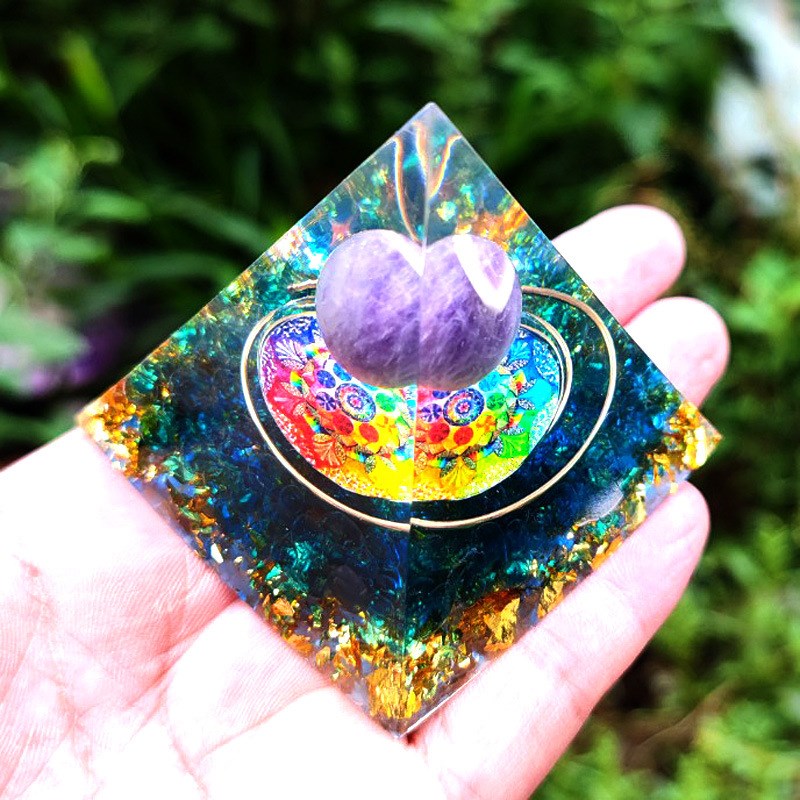 速发水塔球金字塔水晶碎石滴胶树脂金字晶手工艺品摆件