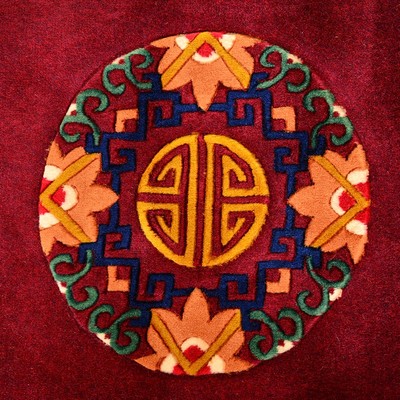 速发一对式藏纯新藏式茶祥花纹藏式客厅吉几卧室床边地毯卡垫加厚