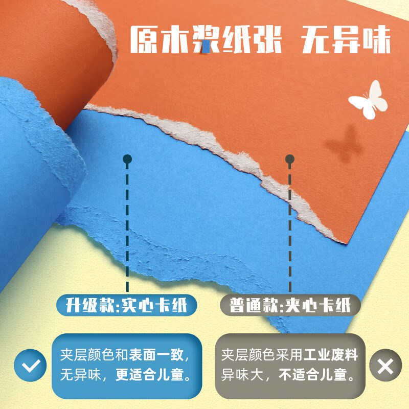 速发彩材卡纸硬卡纸彩纸手作纸厚硬幼儿园儿童制工色料A4纸学生8K