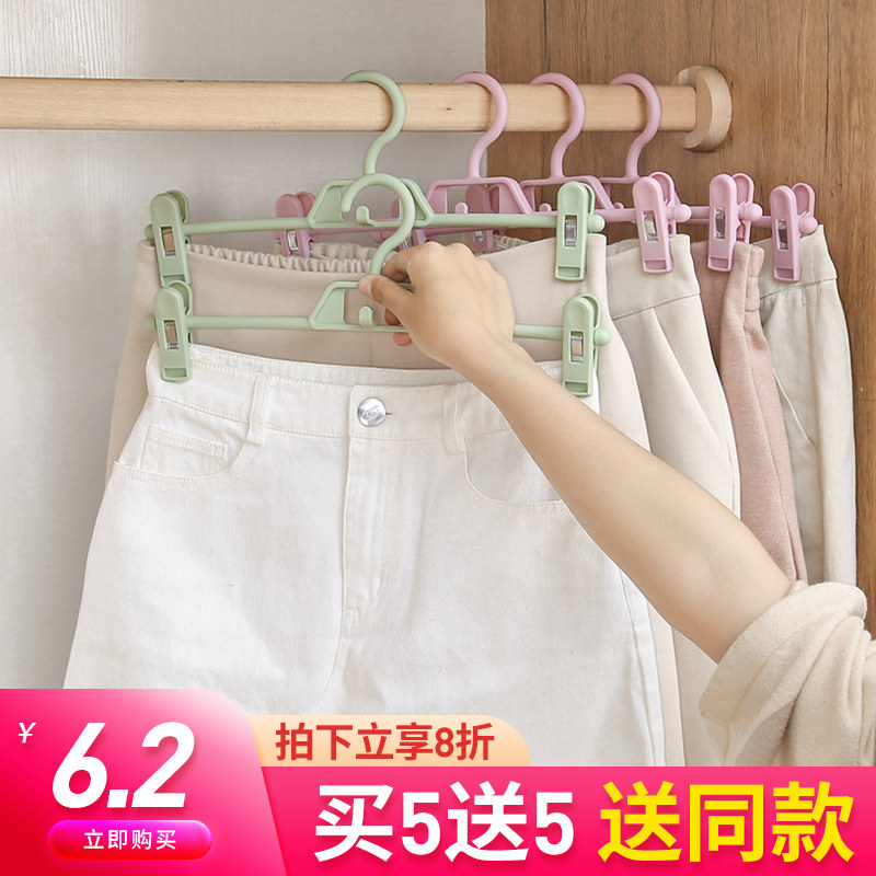 速发无痕家j裤架裤夹子衣架挂用k裙子汉服夹子多功能强力带收纳裤