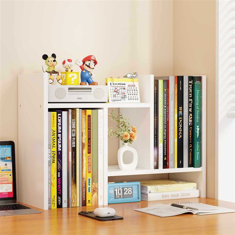 速发书架桌面置物架简易纳童组合书桌上收柜架学生用宿舍书儿简约