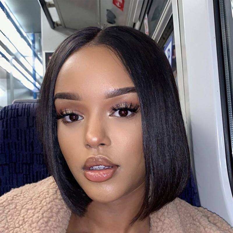 Peruvian human hair Bob wigs front lace180% densityhuman wig