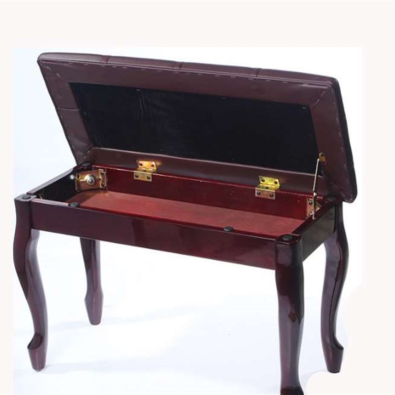 包邮钢琴凳子带书箱电凳双人琴凳实木弯腿古筝凳电子琴凳椅子加厚