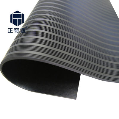 正奇谊绝缘橡胶垫防滑胶皮板配电室绝缘地毯黑色条纹长宽:10*1m厚