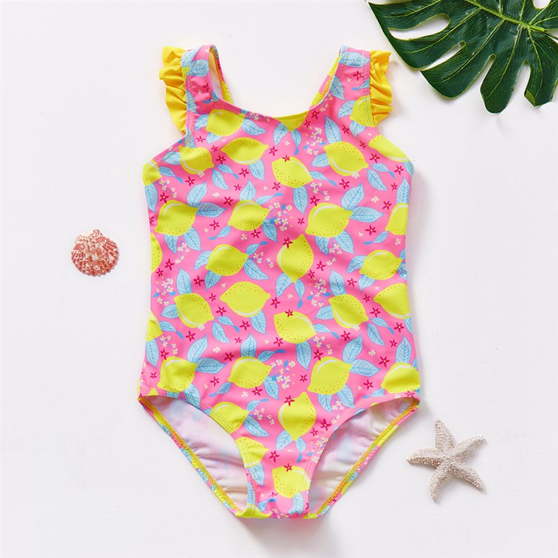 3~10Y Girls Swimwear one piece swimsuit Butterfly print Chil