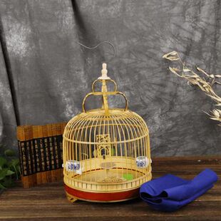 竹制鸟笼百灵云雀鸟笼竹子鸟笼馒头笼竹节鸟笼百灵鸟笼子特价包邮