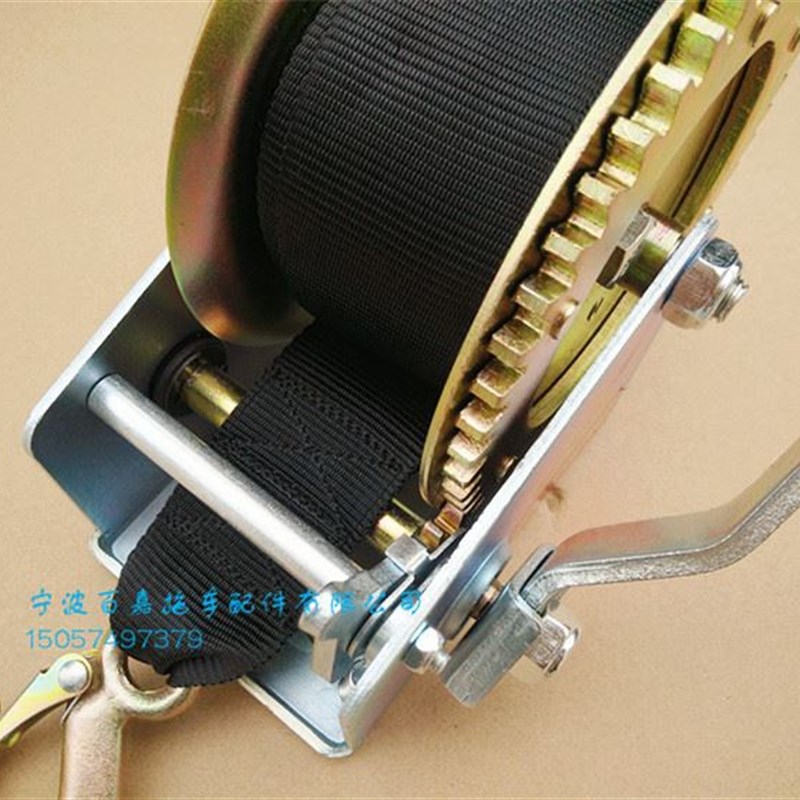 优质手动绞盘卷扬机 配高强度涤纶织带1600磅手摇器游艇拖车配件