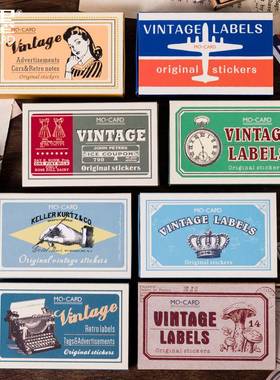 60pcspack Vintage DIY Diary Sticker Writable Label Album Sc