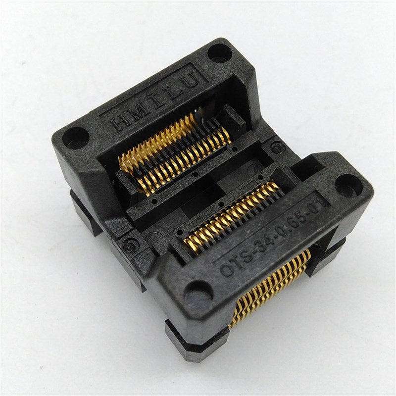 SOP34(34)老化座0.65窄间距下压IC测试座ots34(34)-0.65-01弹跳座