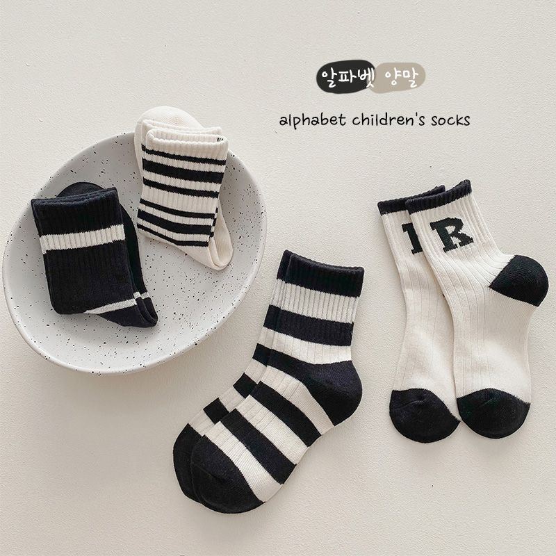 儿童搭配鲨鱼裤的袜子女童纯棉中筒袜外穿宝宝运动长筒袜潮秋冬季