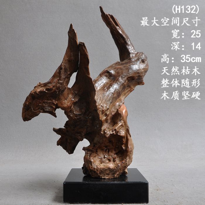 天然枯木随形大理石底座根雕 家居会所软装饰工艺品 案台茶桌摆件