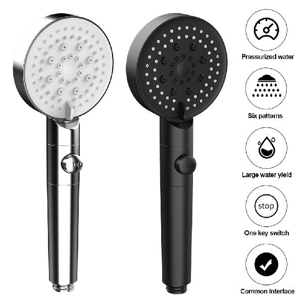 Adjustable 6 Modes High Pressure Shower Head Water Saving